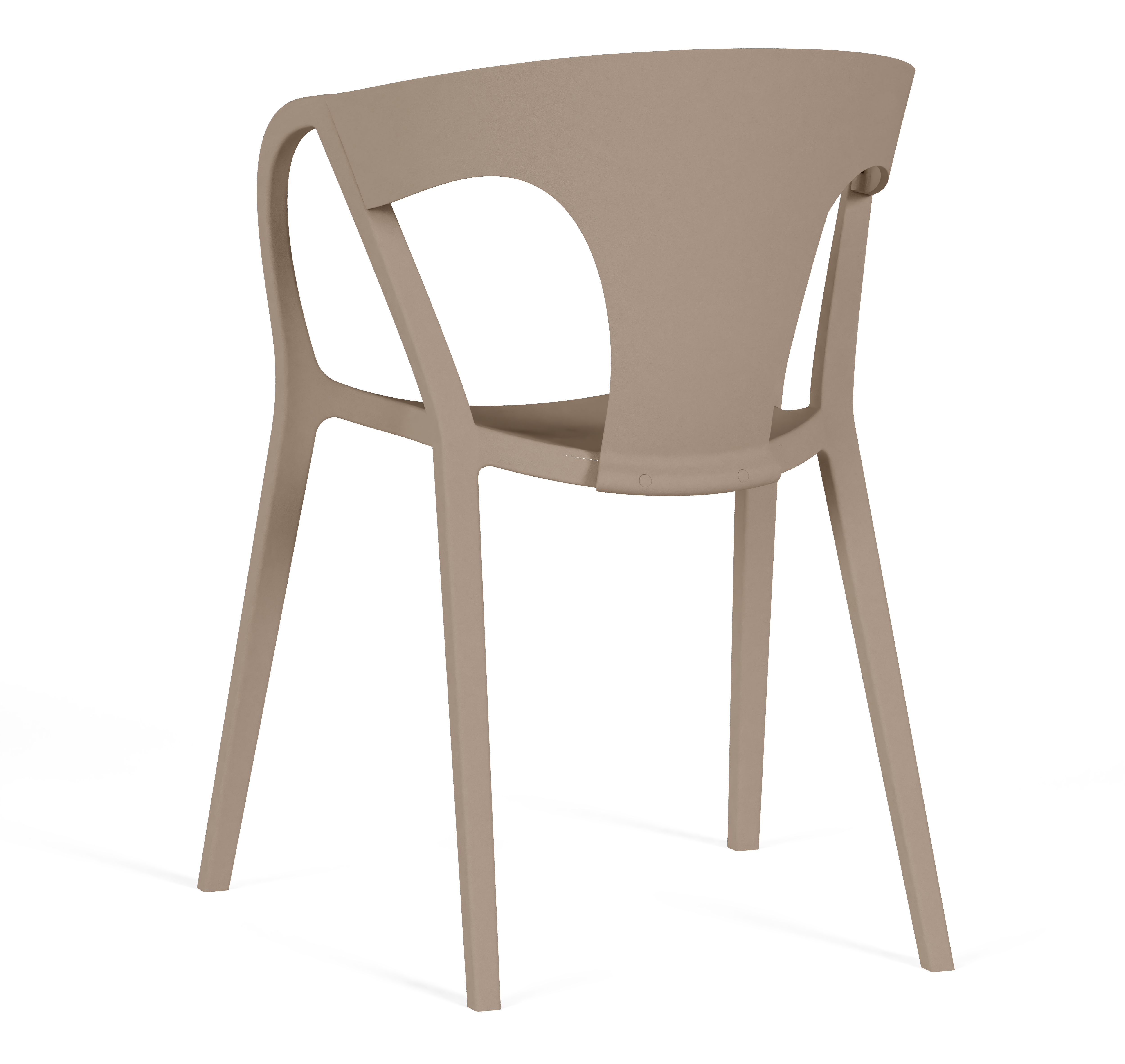 Cadeira em plástico com fibra de vidro, injeção a gás, para uso exterior e interior, proteção contra raios UV, tacos antiderrapantes, reciclável, empilhável. Fabricado em Portugal, Plásticos Joluce.
